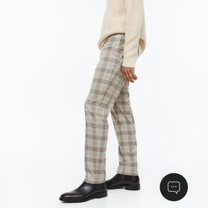 H&M slim fit pants in tan plaid size 36